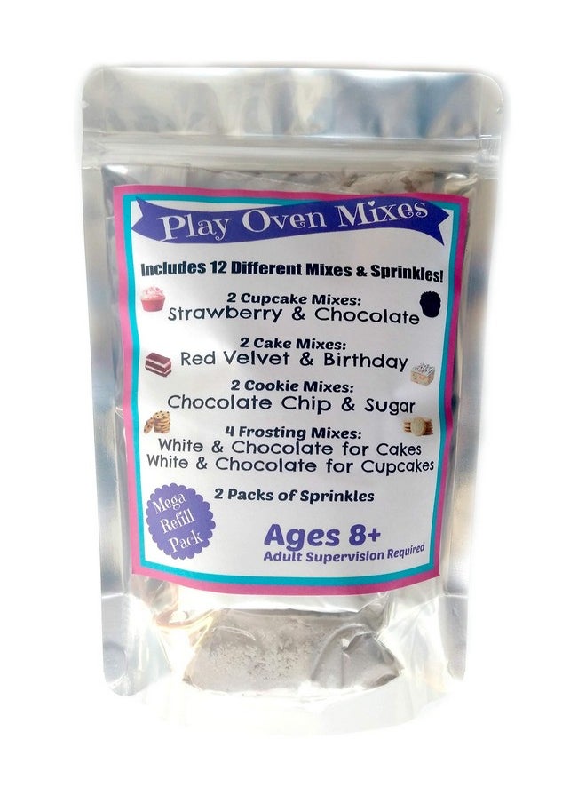 Play Oven Mixes - Children'S Easy To Bake Oven Mixes Play Toy Oven Real 12 Mixes Mega Refill Kit Cupcakes Cookies Frosting Sprinkles Ultimate Set Cooking Baking Supplies Super Pack Net Wt 11.6 Oz - Image 1