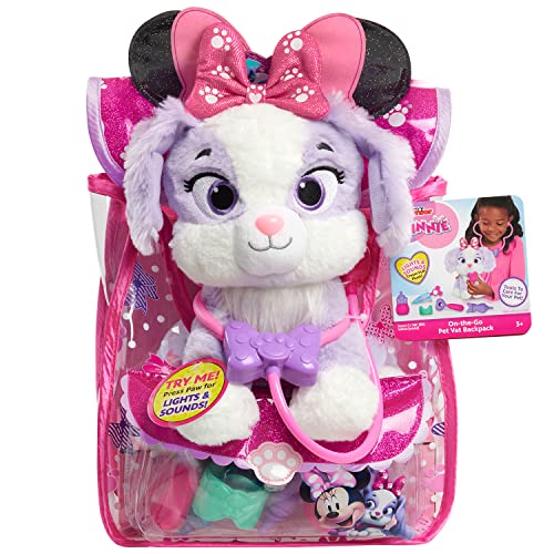 Minnie Just Play Disney Junior Minnie Mouse OntheGo Pet Vet Backpack Set Dress Up and Pretend Play Doctor Kit Officially Licensed Kids Toys for Ages 3 Up - Image 1