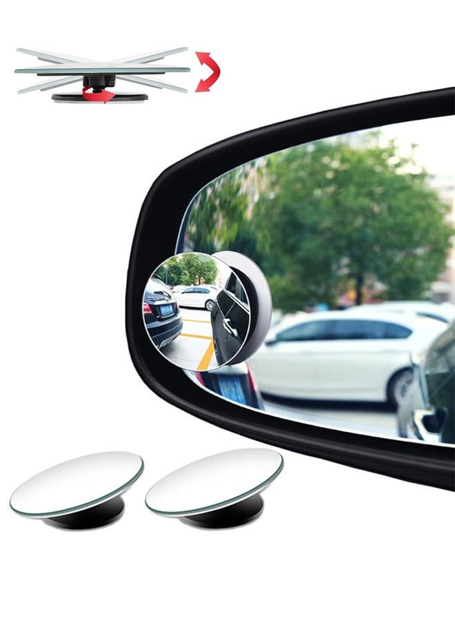 2Pcs Blind Spot Car Mirror, HD Glass Frameless Convex Rear View Mirrors Exterior Accessories with Wide Angle Adjustable Stick for Car SUV and Trucks - Image 1