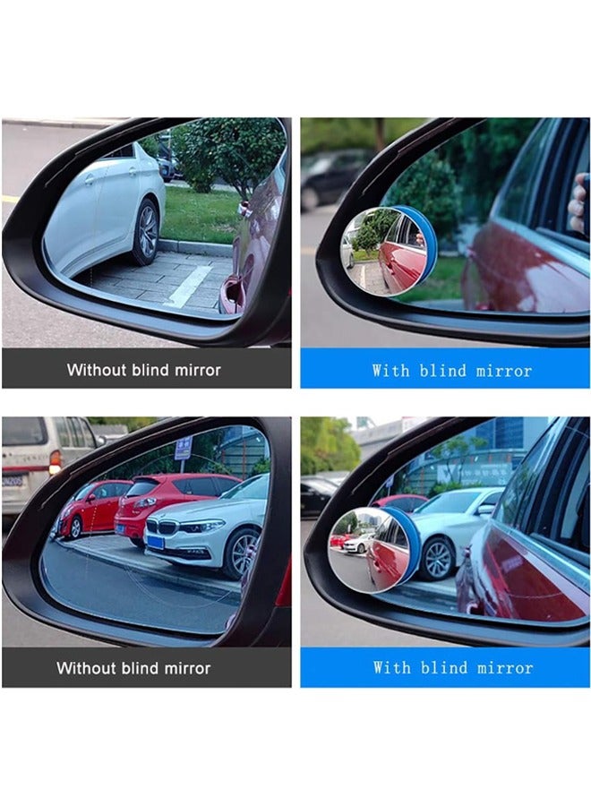 2Pcs Blind Spot Car Mirror, HD Glass Frameless Convex Rear View Mirrors Exterior Accessories with Wide Angle Adjustable Stick for Car SUV and Trucks - Image 3