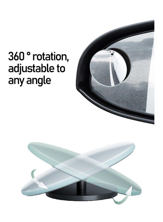 2Pcs Blind Spot Car Mirror, HD Glass Frameless Convex Rear View Mirrors Exterior Accessories with Wide Angle Adjustable Stick for Car SUV and Trucks - Image 5