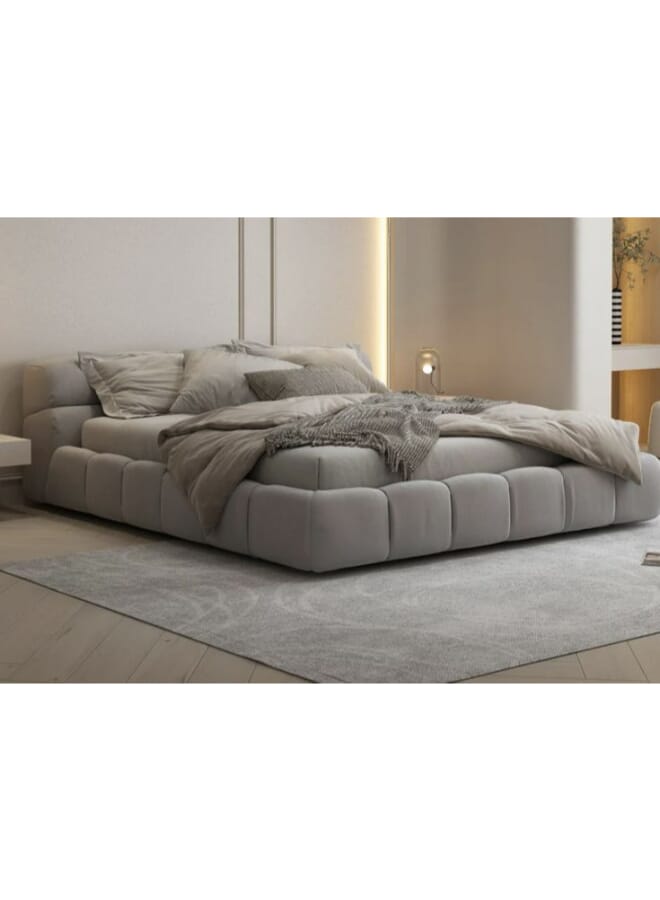 Royal Grey Velvet MajesticMist Bed 200x200x100