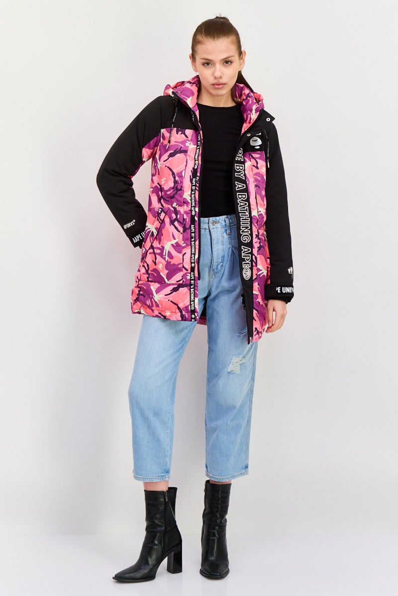 Aape By A Bathing Ape Women Camouflage Parka Jacket, Multicolor - Image 4
