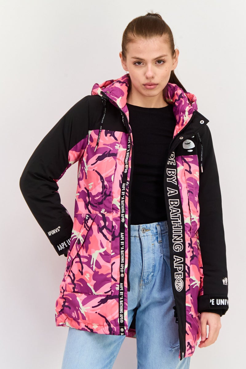 Aape By A Bathing Ape Women Camouflage Parka Jacket, Multicolor - Image 1
