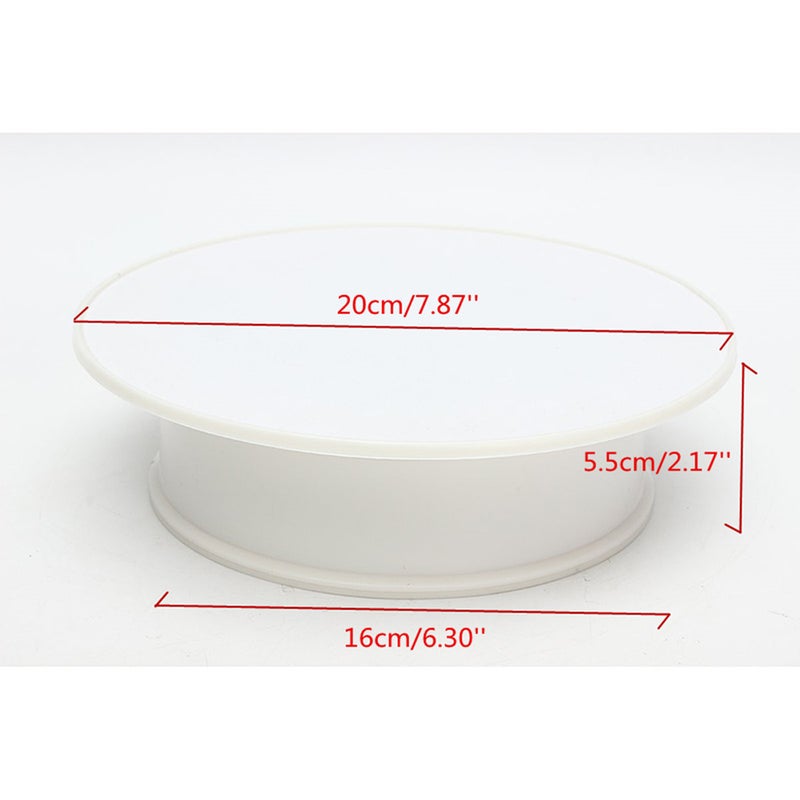 Round White Velvet Coping Electric Motorized 360° Rotating Display Stand Turntable - Image 3