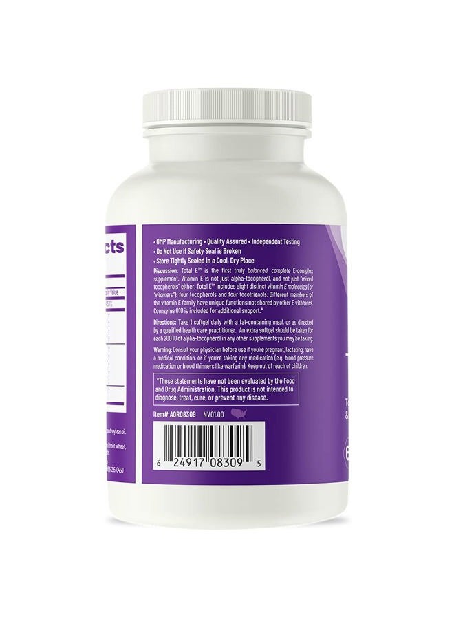 AOR Advanced Orthomolecular Research AOR, Total E, 60 Softgels - Image 2