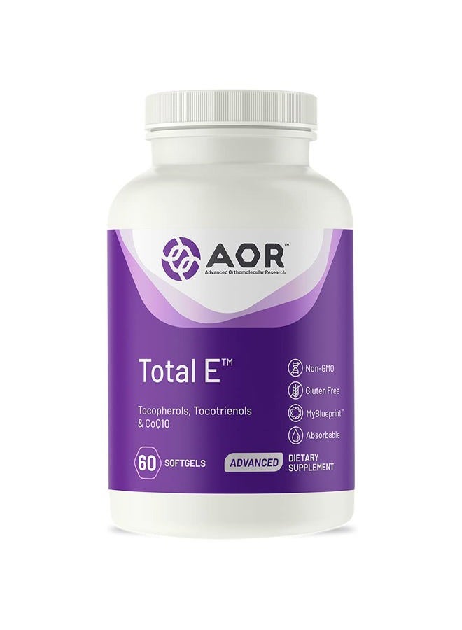 AOR Advanced Orthomolecular Research AOR, Total E, 60 Softgels - Image 1