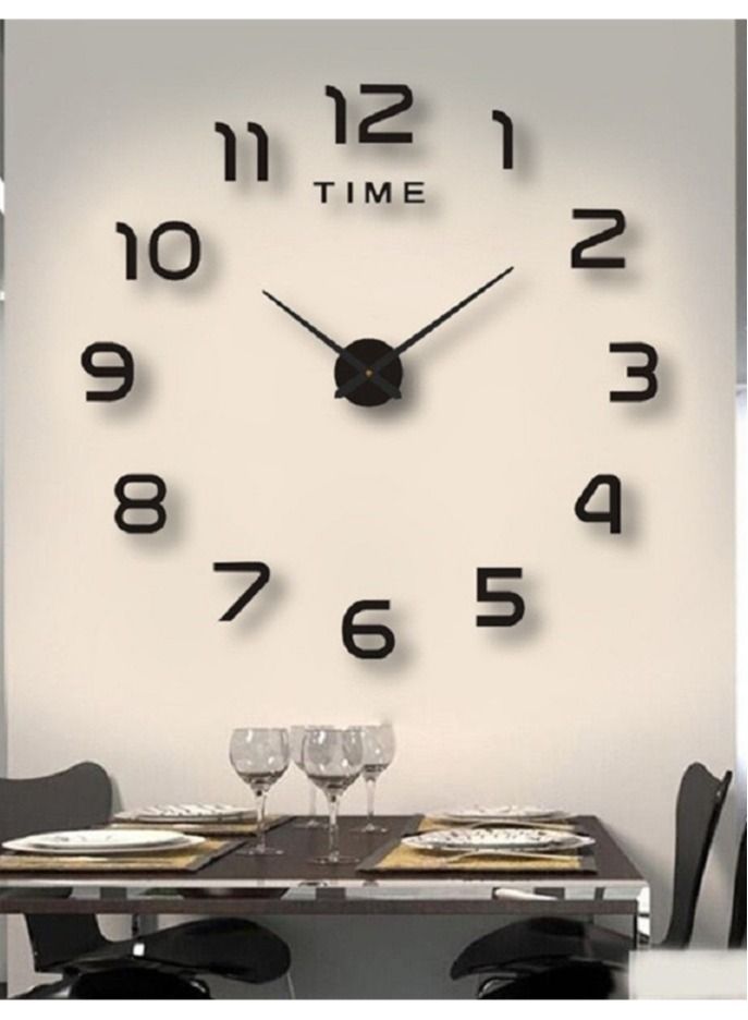 DIY Wall Clock Digital Clock Black 40cm - Image 2