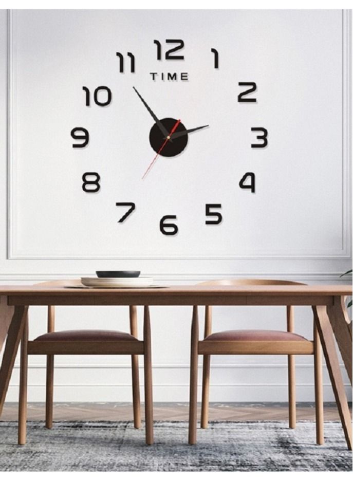 DIY Wall Clock Digital Clock Black 40cm - Image 3