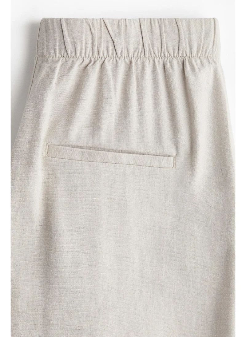 اتش اند ام Wide linen-blend trousers