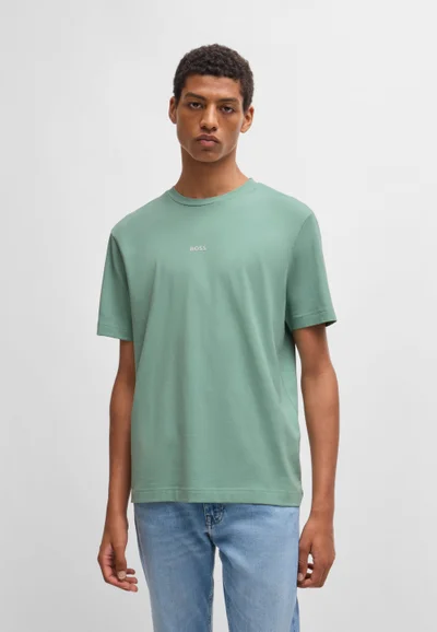 بوس Stretch-cotton T-shirt with contrast logo