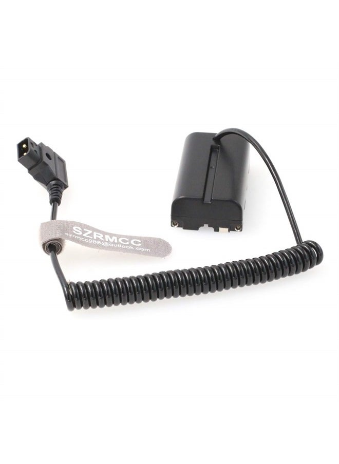 SZRMCC D-tap 2 Pin Male to NP-F970 F550 Dummy Battery Coiled Cable for Atomos Shogun Ninja Inferno SmallHD Monitor  - Image 1
