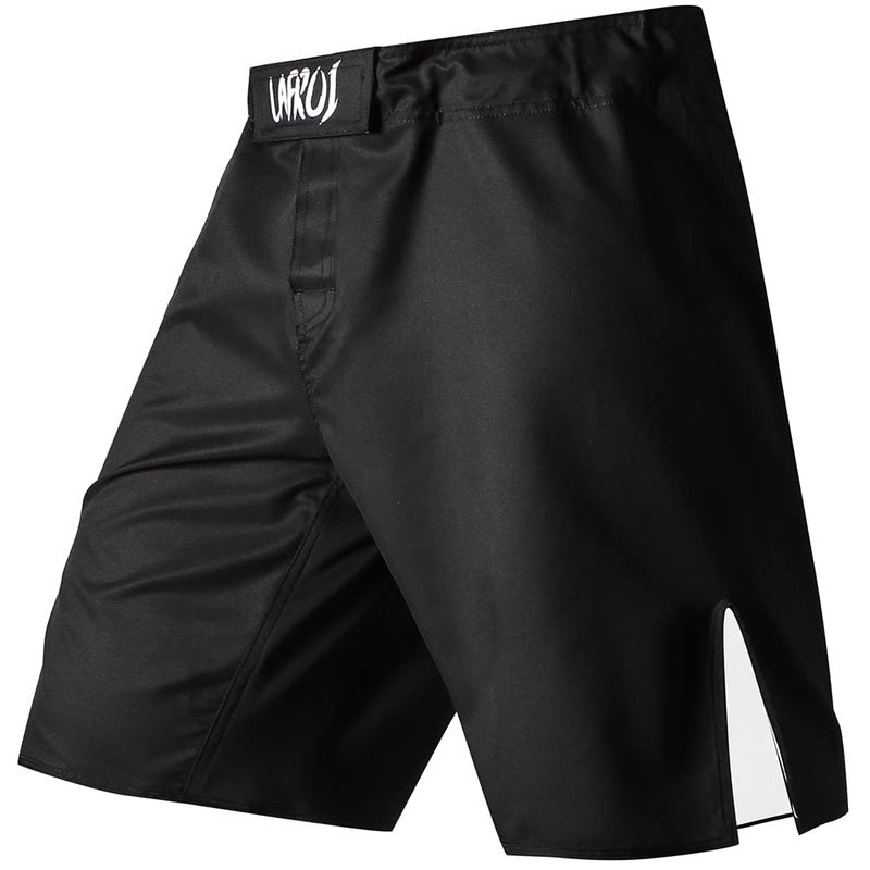 LAFROI Mens MMA Cross Training Boxing Shorts Trunks Fight Wear with Drawstring and PocketQJK01BlackLG - Image 2