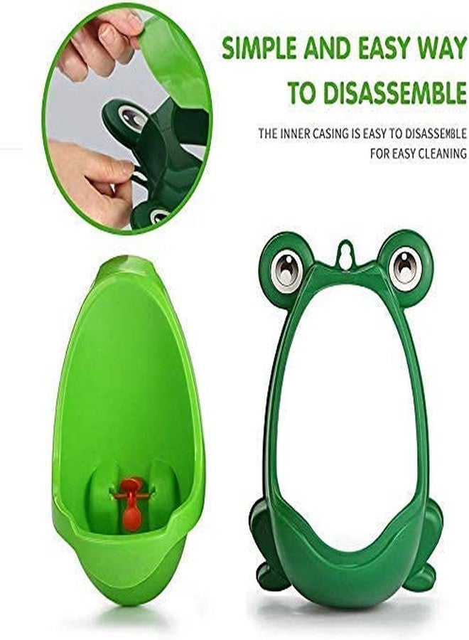DIVHUK Frog Children Kids Urinal Potty Removable Toilet Trainer Bathroom Baby Toilet Training Kids Potty Pee Trainer Urine For Boys With Funny Aiming Target (Pack Of 1),Green - Image 3