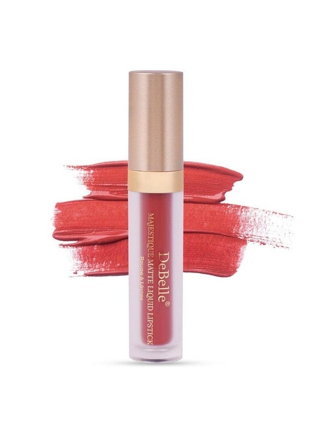 DeBelle Cherry Red Long Wear Matte Liquid Lipstick Scarlet Sophia (Scarlet Red) | Enriched with Hyaluronic Acid and Shea Butter| Smudge Proof | 3.5ml | Buy 2, Pay for 1 - Limited Time Steal! - Image 2