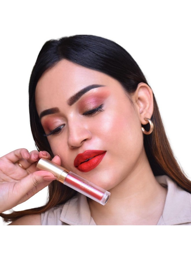 DeBelle Cherry Red Long Wear Matte Liquid Lipstick Scarlet Sophia (Scarlet Red) | Enriched with Hyaluronic Acid and Shea Butter| Smudge Proof | 3.5ml | Buy 2, Pay for 1 - Limited Time Steal! - Image 1