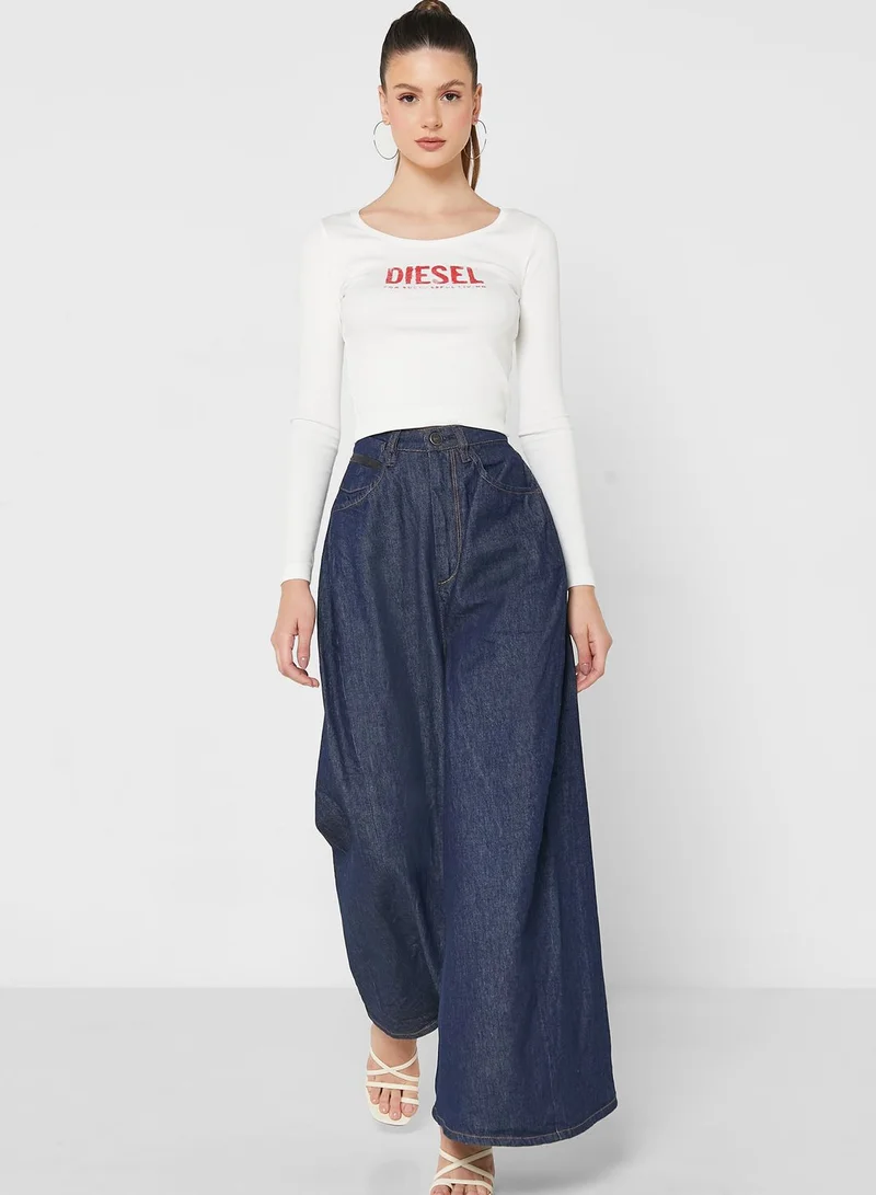 DIESEL High Waist Flare Denim Jeans