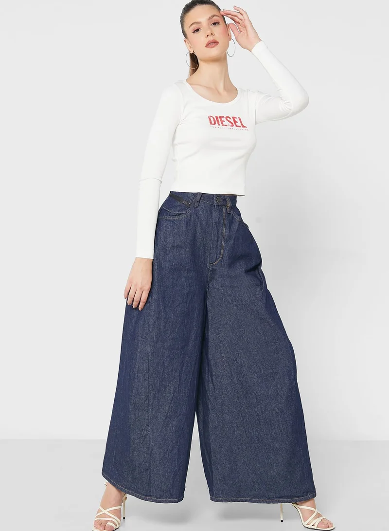 DIESEL High Waist Flare Denim Jeans