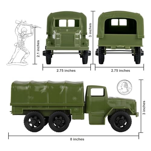 Tim Mee Toy TimMee Plastic Army Men Trucks - OD Green M34 Deuce and a Half Cargo Vehicles US Made - Image 2