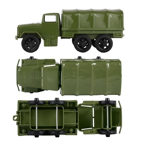 Tim Mee Toy TimMee Plastic Army Men Trucks - OD Green M34 Deuce and a Half Cargo Vehicles US Made - Image 3