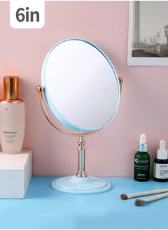 Beirui 6-Inch Double-Sided Makeup Mirror, 360° Swivel, Removable Base, Handheld Tabletop Mirror with Stand Bathroom Shaving Mirror  - Image 1