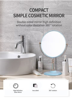 Beirui 6-Inch Double-Sided Makeup Mirror, 360° Swivel, Removable Base, Handheld Tabletop Mirror with Stand Bathroom Shaving Mirror  - Image 2