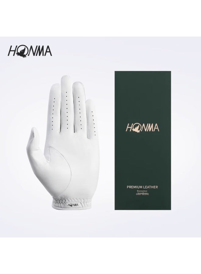 Honma Lambskin Gloves Uni Magic Tape Logo Design Adjustable White 24cm - Image 2