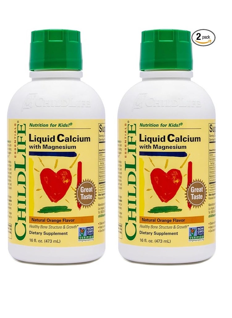 CHILDLIFE ESSENTIALS - Liquid Calcium Supplement for Kids Orange Flavor, 16 fl oz 2 Pack - Image 1