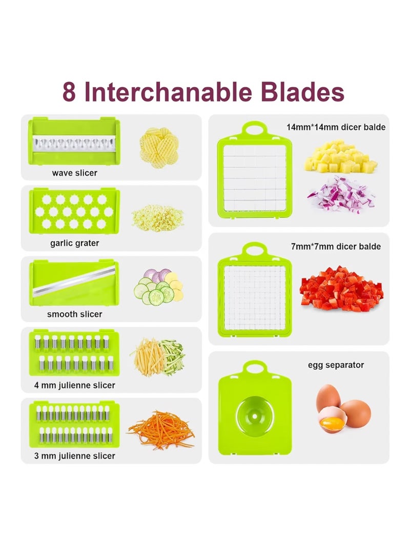 RAIQEE Vegetable Chopper, Onion Chopper, Mandolin Slicer,Pro 10 in 1professional food Choppermultifunctional Vegetable Chopper and Slicer, Dicing Machine, AdjustableVegetable Cutter With Container - Image 2