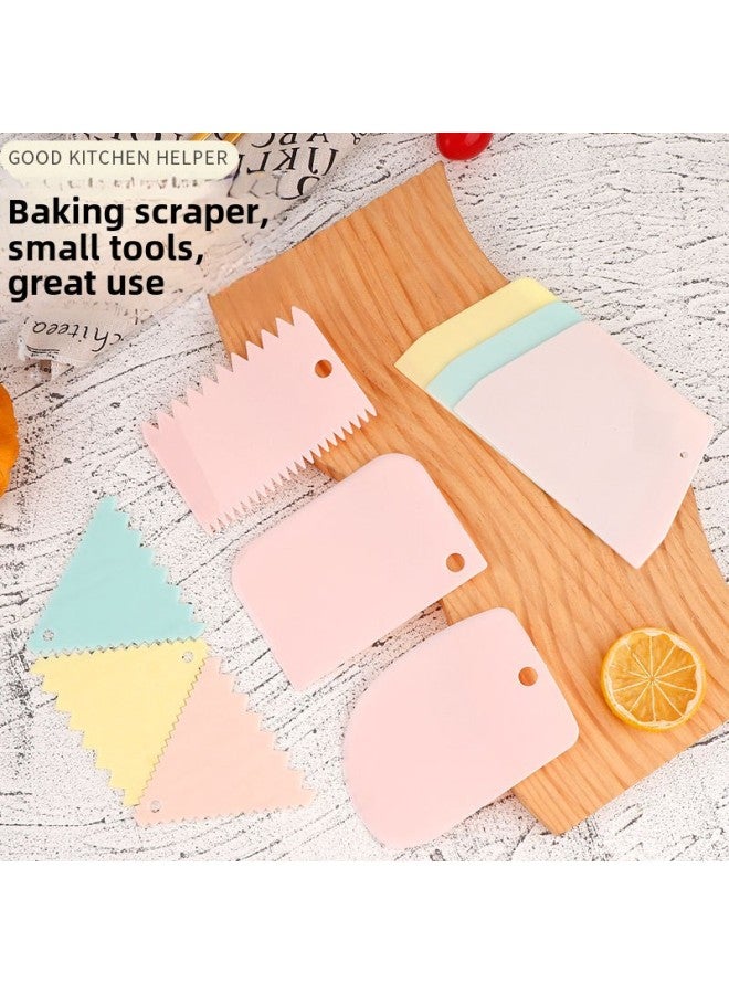 Trapezoidal Cake Cream Scraper Triangle PP Teeth Scraper Spatula Cut Three Piece Scraper Baking Plastic Scraper-Color:Trapezoidal Scraper  Bulk
