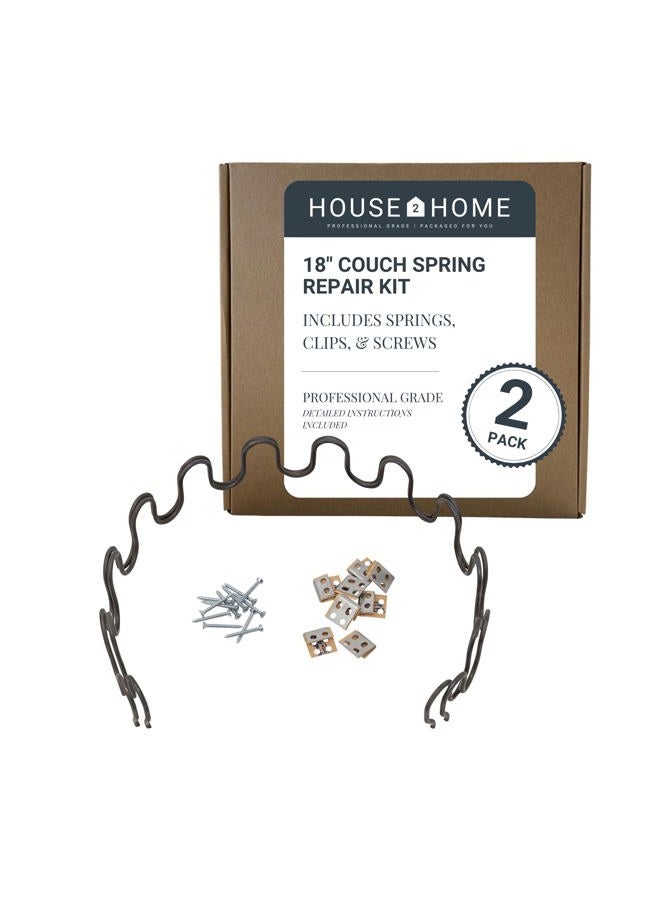House2Home استبدال ربيع تنجيد أريكة 18 بوصة، مجموعة إصلاح 2pk للأثاث، الكرسي، الأريكة والمقعد القابل للإمالة، تشمل المشابك والتعليمات - Image 1