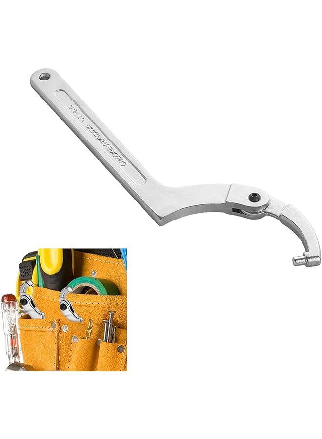 PROMASS promass C Spanner Hook Wrench, Chrome Vanadium Adjustable C Spanner Hook Wrench Tool, Versatile Tool for Tightening Side Slot Nuts, Collars, and Bearings, Gear Wrenchs for Craftsman Plumber  - Image 1