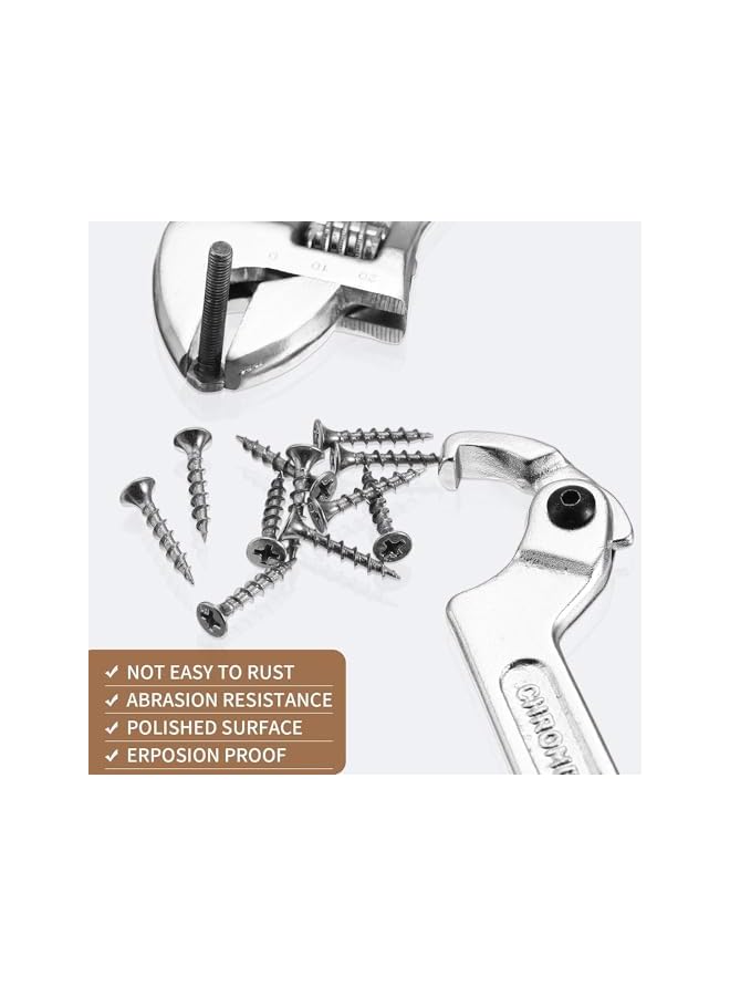 PROMASS promass C Spanner Hook Wrench, Chrome Vanadium Adjustable C Spanner Hook Wrench Tool, Versatile Tool for Tightening Side Slot Nuts, Collars, and Bearings, Gear Wrenchs for Craftsman Plumber  - Image 3