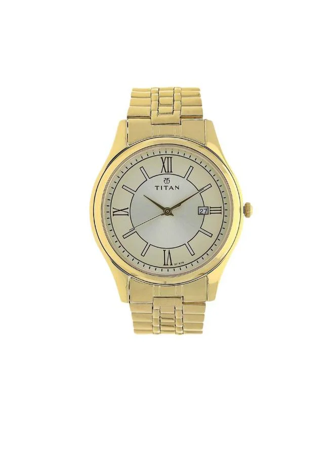 تيتان Men Analog Display Watch With Gold Metal Strap - 1713YM03