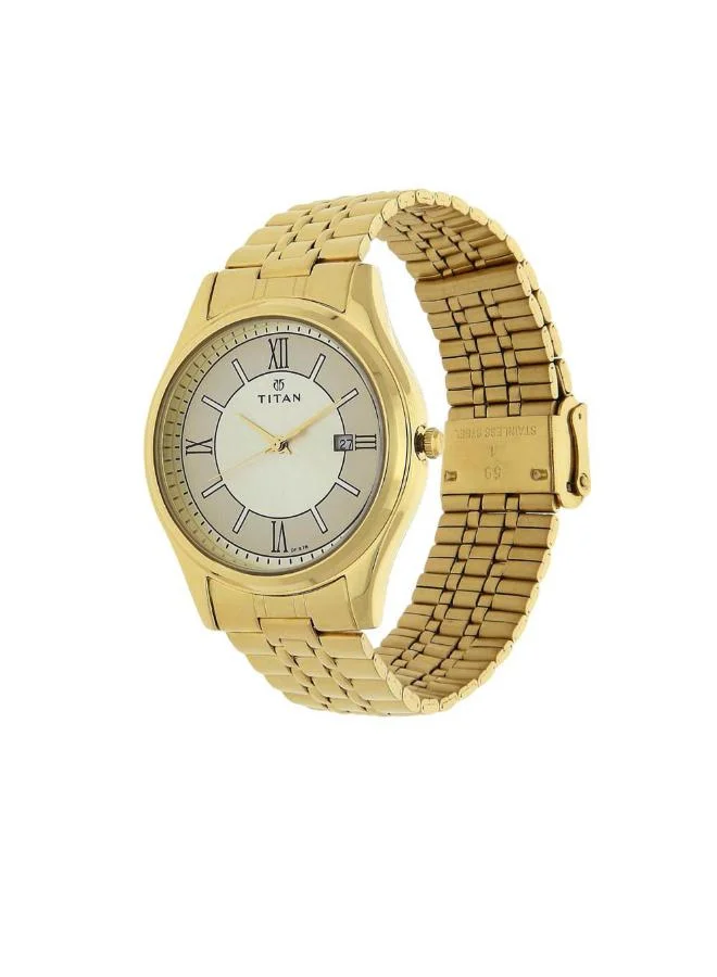 تيتان Men Analog Display Watch With Gold Metal Strap - 1713YM03