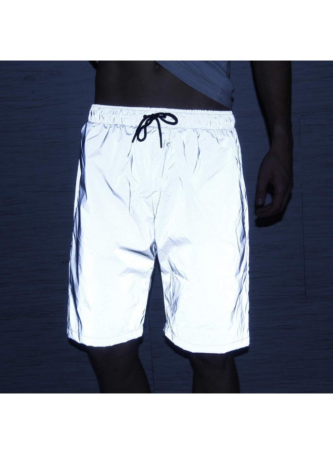 LZLRUN 3M Reflective Shorts Pant Men Fluorescent Trousers Casual Night Jogger(L) Grey - Image 4