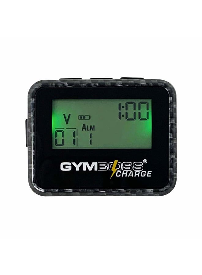 Gymboss Charge Interval Timer and Stopwatch & Watchstrap - Bundle (Carbon Black) - Image 2