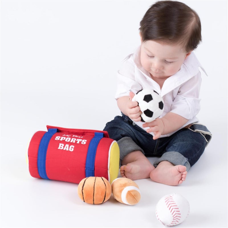 غاند مجموعة GUND Baby My First Sports Bag Stuffed Plush Playset، 5 قطع، 8 بوصات - Image 4
