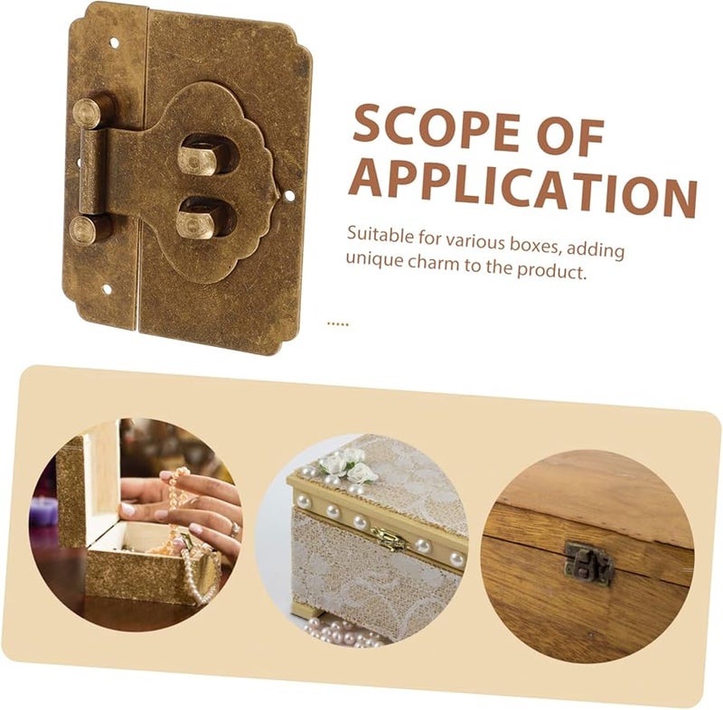 Vintage Jewelry Box Hasp Lock Antique Decorative Latch Retro Style for Cabinets Chests - Image 4