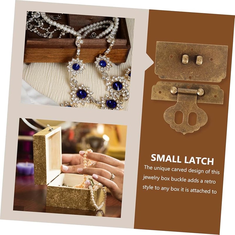 Vintage Jewelry Box Hasp Lock Antique Decorative Latch Retro Style for Cabinets Chests - Image 5