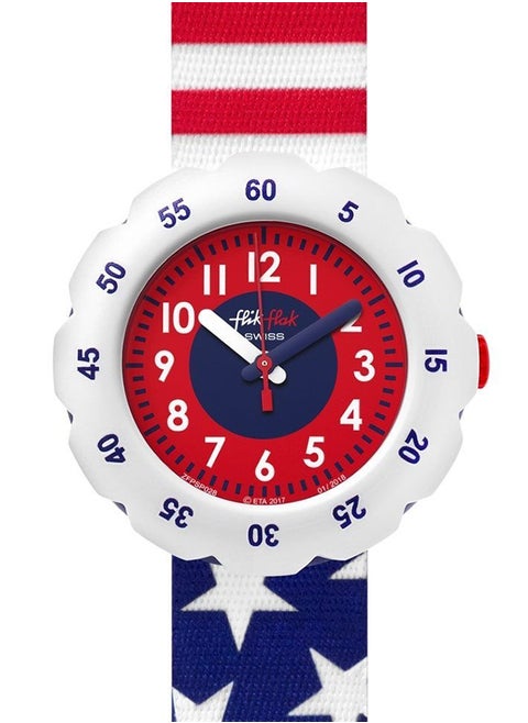 Unisex Stars And Stripes Quartz Movement Water Resistant Wrist Watch - 32 Mm