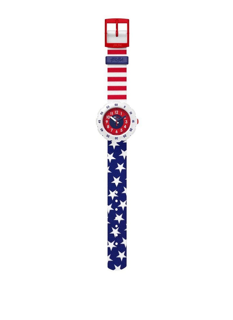 Swatch - Unisex Stars And Stripes Quartz Movement Water Resistant Wrist Watch - 32 Mm - Image 1
