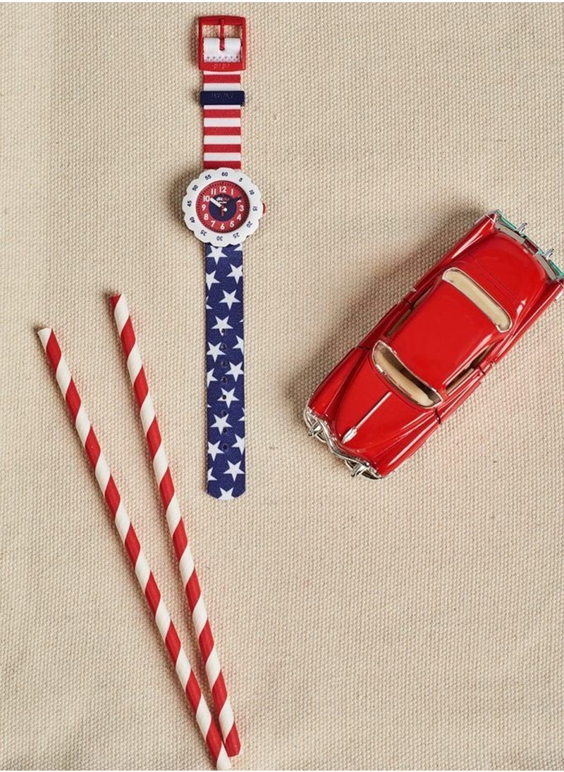 Swatch - Unisex Stars And Stripes Quartz Movement Water Resistant Wrist Watch - 32 Mm - Image 1