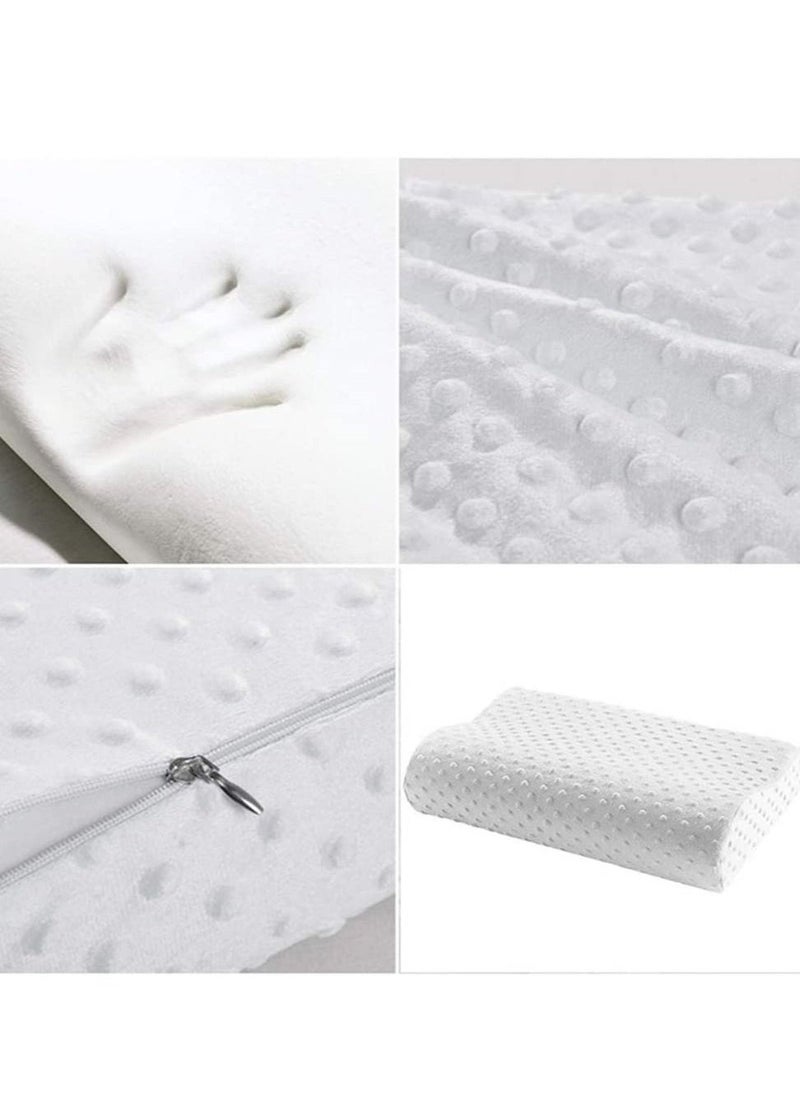 Cervical Pillow Contour Memory Foam Pillow, Orthopedic Pillow for Relieve Neck Pain, Ergonomic Pillow for Side Sleeper Back Sleeper Stomach Sleeper, Insomniac Pillow White,a  - Image 4