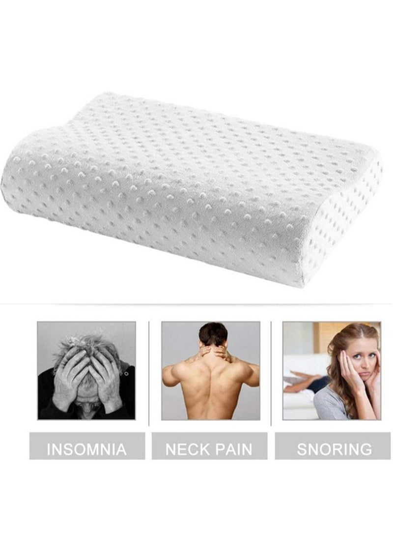 Cervical Pillow Contour Memory Foam Pillow, Orthopedic Pillow for Relieve Neck Pain, Ergonomic Pillow for Side Sleeper Back Sleeper Stomach Sleeper, Insomniac Pillow White,a  - Image 3
