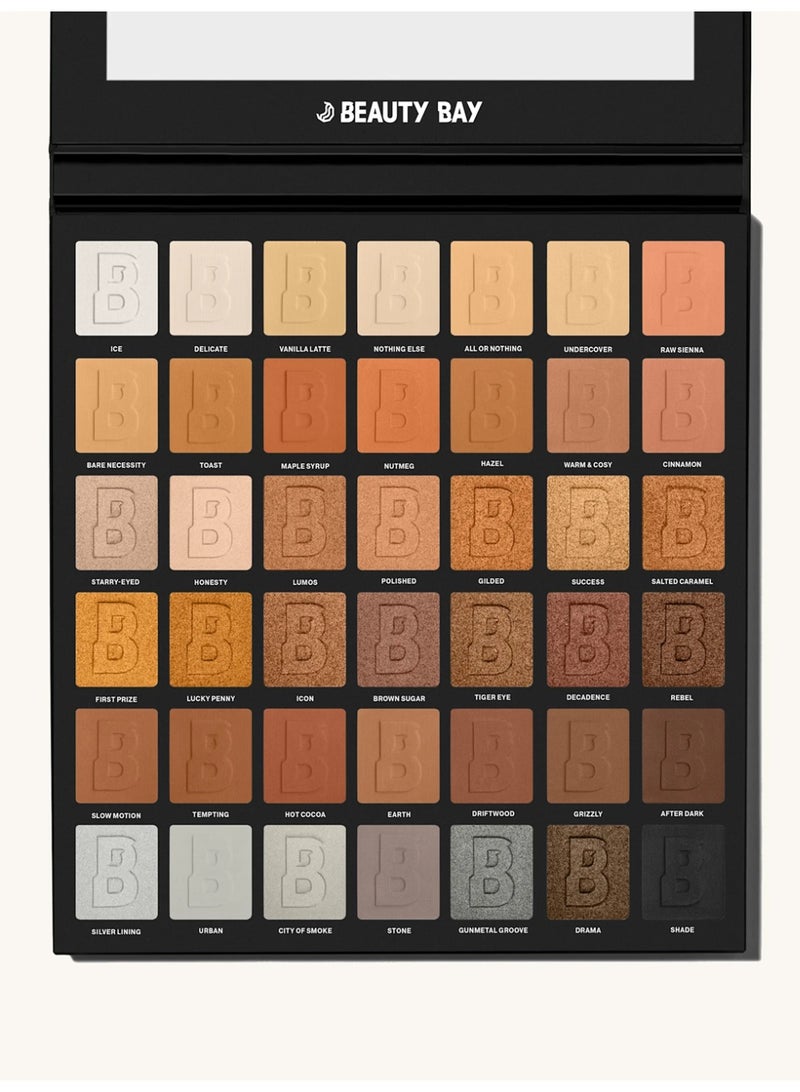 بيوتي باي لوحة ظلال عيون Beauty Bay Nude – 42 لون بدرجات نود طبيعية (مطفي + لامع) عالية التصبغ – ثبات طويل – الشكل الجديد - Image 1