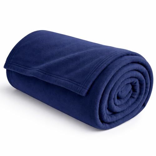 Homitecture Fleece Blanket 300 TC All Season Solid/Plain Light Weight Polar Fleece Single Bed Blanket (230 x 150 cm,Skin Friendly) (Blue) - Image 1