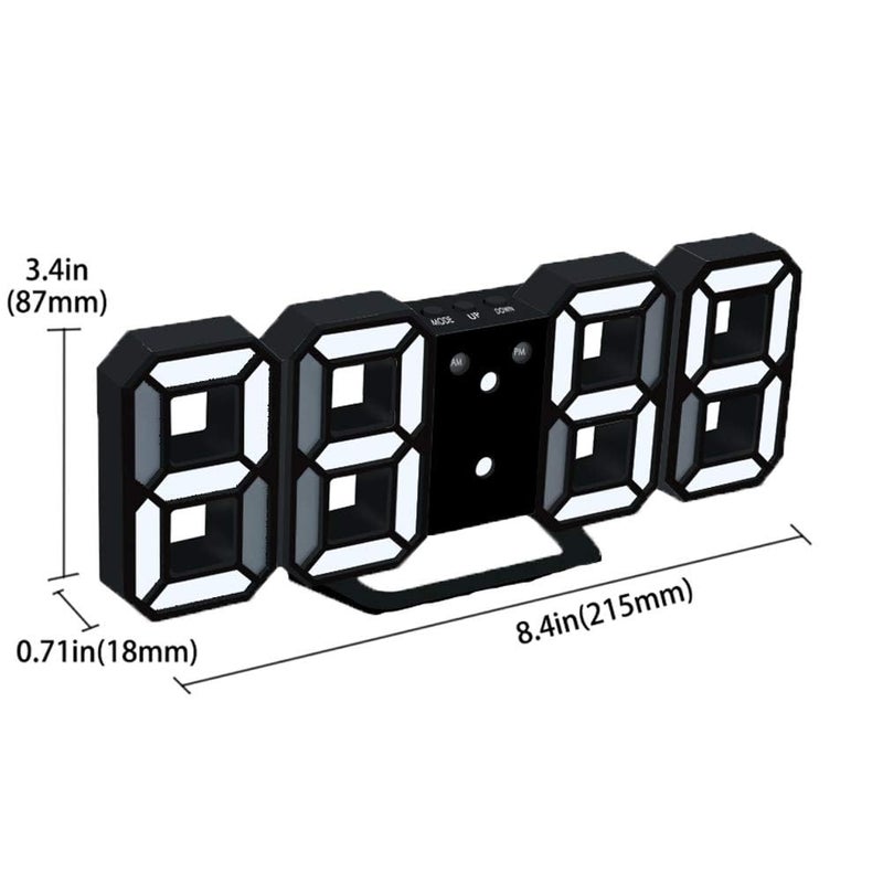 MVM Enterprise 3D LED Digital Wall Clock for Home TableWall Hanging AutoAdjustable Brightness Easy to Read at NightPlasticTimeDateTemperature for BedroomLiving RoomOffice - Image 2