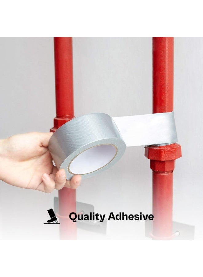 مجموعه من 24 قطعه من شريط لاصق فضي 12 ياردة × 2 بوصة، شريط لاصق قوي مقاوم للماء للترقيع والختم وتأمين الكابلات والملصقات، سهل الإزالة ولا يترك بقايا - Image 2