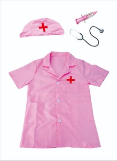 CYTHERIA Set of 4 Kids and Toddler Nurse Costumes, Pretend Play Dress Up Set, Doctor Cosplay Costumes, Cosplay for Boys and Girls Ages 3-7, Birthday Party Pink  - Image 1